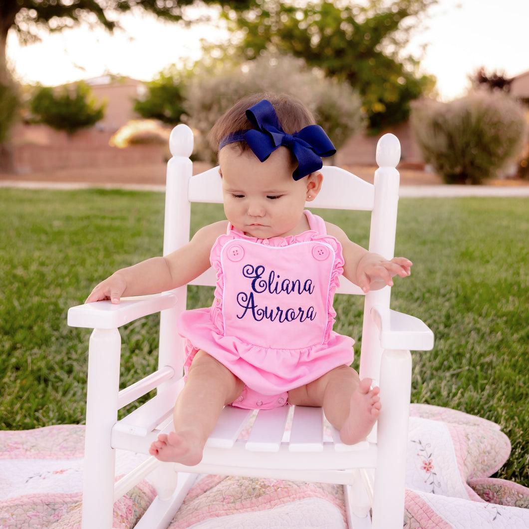 Monogrammed Baby Bubble Romper