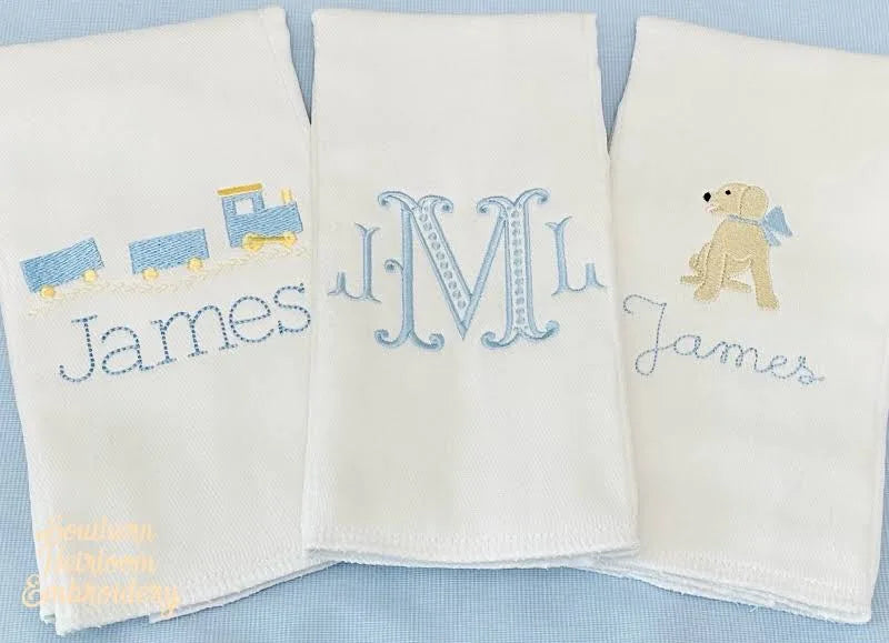 Embroidered Burp Cloth Set (3 Pack)
