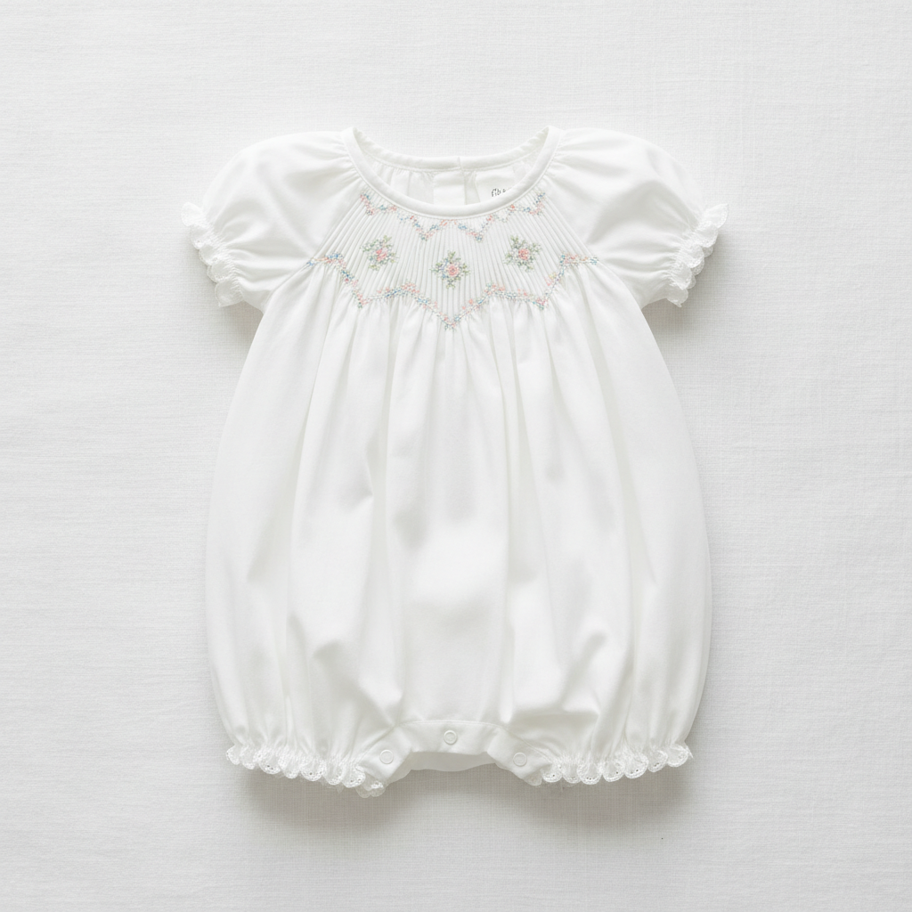 Smocked Bubble Romper Set – Newborn to 6 Months